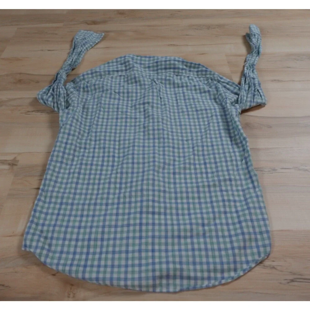 FAHERTY MEN L SHIRT‎ BUTTON DOWN COTTON NEWPORT CHECK BLUE GINGHAM LONG SLEEVE